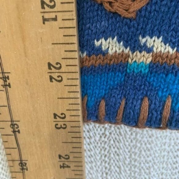 Vintage Segrets Sun Prints Blue Southwestern Knit Sweater Vest Women’s Size L - Picture 3 of 8